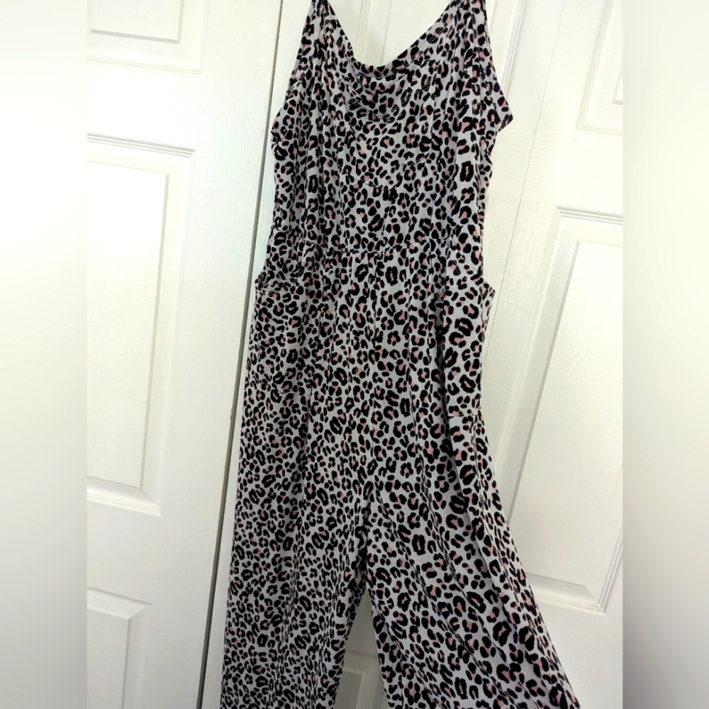 LuLaRoe | Leola Wide Leg Cami Jumpsuit NWOT Leopard Print L